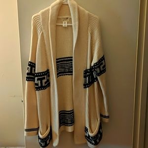 LA Hearts Cardigan Black and White Size L